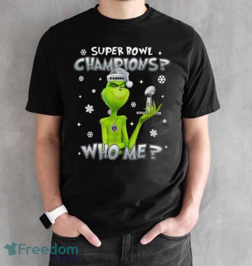 Grinch Who Me Super Bowl Champions Las Vegas Raiders T-Shirt Product Photo 2