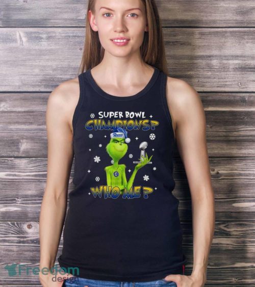 Grinch Who Me Super Bowl Champions Los Angeles Rams T-Shirt Product Photo 3