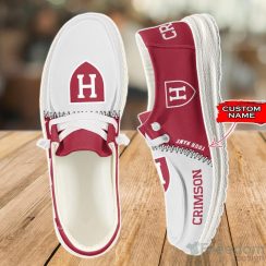 Harvard Crimson Loafer Shoes Custom Name For Men Women