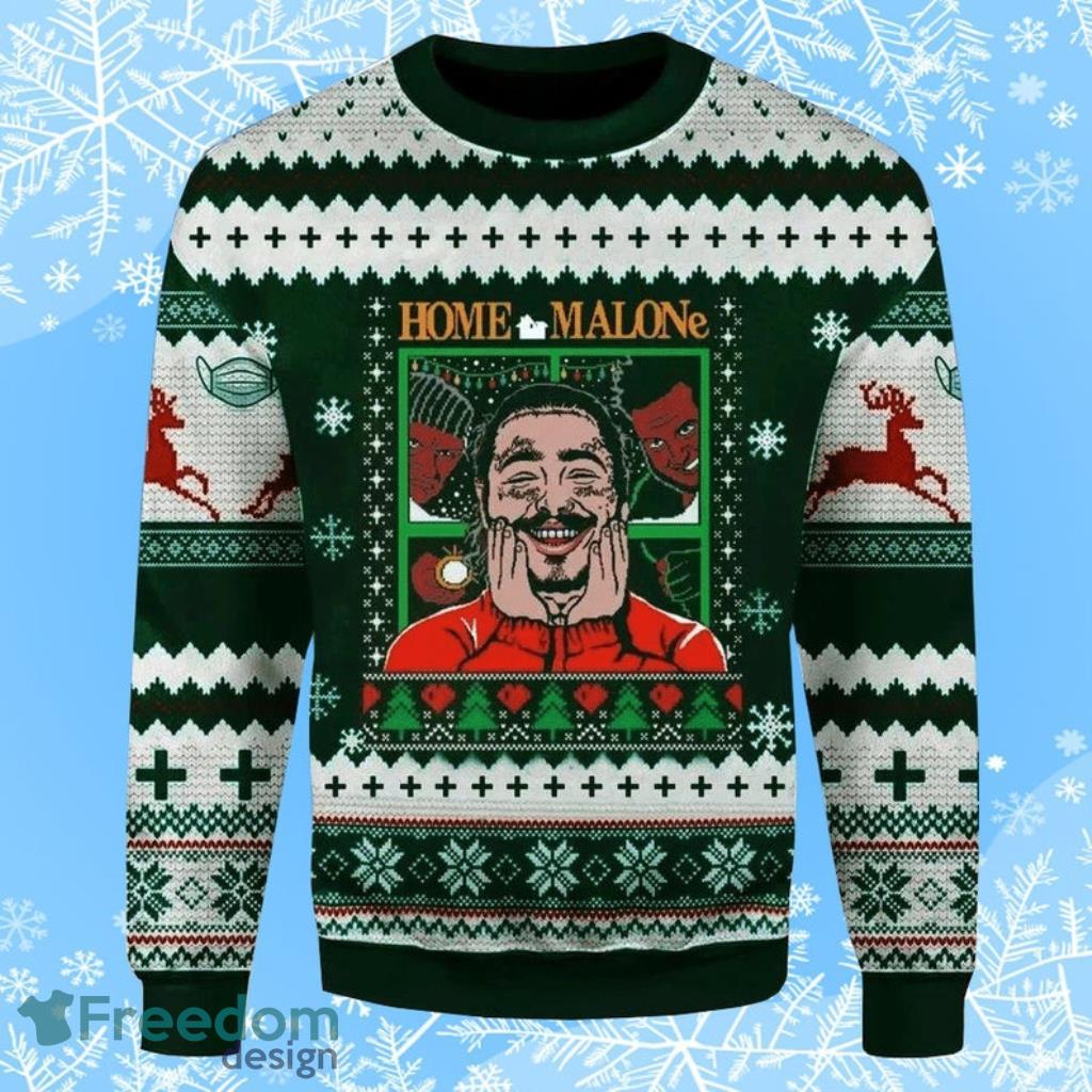 Home Malone Ugly Christmas Sweater Knitted Sweater Gift For Men And Women image Home Malone Ugly Christmas Sweater Knitted Sweater Gift For Men And Women Product Photo 1