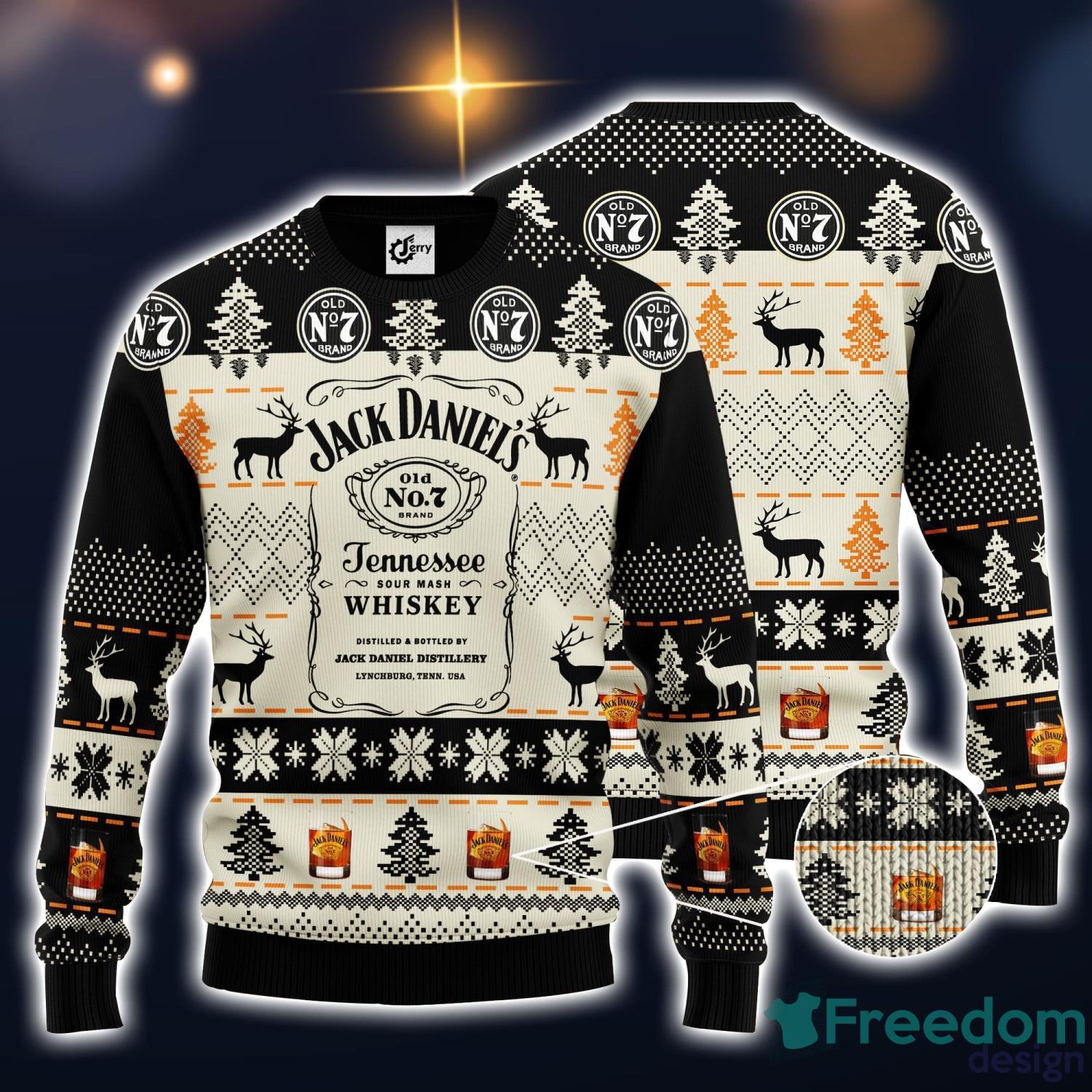Jack Daniel's Reindeer Pattern Ugly Christmas Sweater Gift For Christmas image Jack Daniel's Reindeer Pattern Ugly Christmas Sweater Gift For Christmas