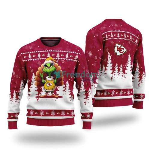 Kansas City Chiefs Red Grinch Turkey Disguise Thankgiving Ugly Christmas 3D Sweater Gift For Men And Women - Kansas City Chiefs Red Grinch Turkey Disguise Thankgiving Ugly Christmas 3D Sweater Gift For Men And Women