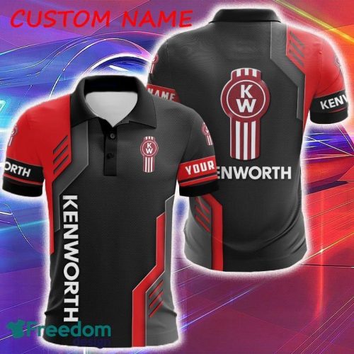 Kenworth Logo Tractor Truck Polka Dot Pattern 3D Polo Shirt Custom Name - Kenworth Logo Tractor Truck Polka Dot Pattern 3D Polo Shirt Custom Name