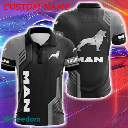 MAN Logo Tractor Truck Polka Dot Pattern 3D Polo Shirt Custom Name - MAN Logo Tractor Truck Polka Dot Pattern 3D Polo Shirt Custom Name