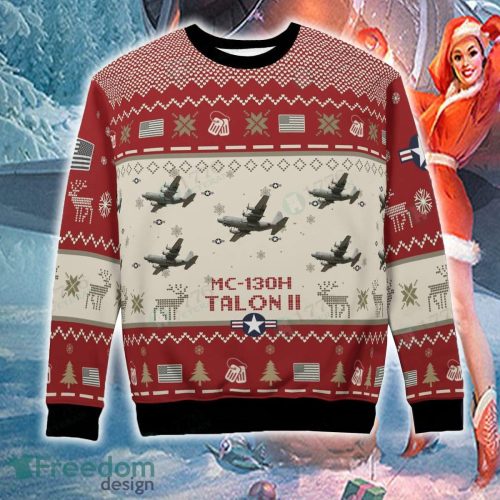 MC-130H Combat Talon II MC130H Aircraft Ugly Red Sweater Gift For Christmas - MC-130H Combat Talon II MC130H Aircraft Ugly Sweater Red Gift For Christmas Photo 6