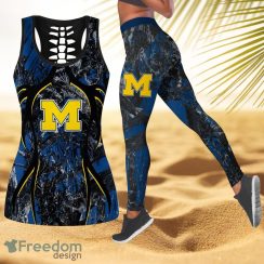 Michigan Wolverines NCAA Personalized Combo Hollow Tanktop And Leggings Gift For Women