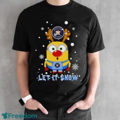 Minion Houston Astros Ugly Christmas Gift Let It Snow T-Shirt - Black Unisex T-Shirt