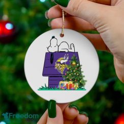 Minnesota Vikings Snoopy Christmas Circle Ornament