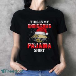 New Orleans Saints This Is My Christmas Pajama Shirt T Shirt For NFL Fans - Ladies T-Shirt