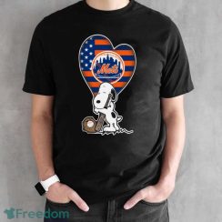 New York Mets MLB Baseball The Peanuts Movie Adorable Snoopy T Shirt Product Photo 2