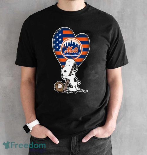 New York Mets MLB Baseball The Peanuts Movie Adorable Snoopy T Shirt Product Photo 2