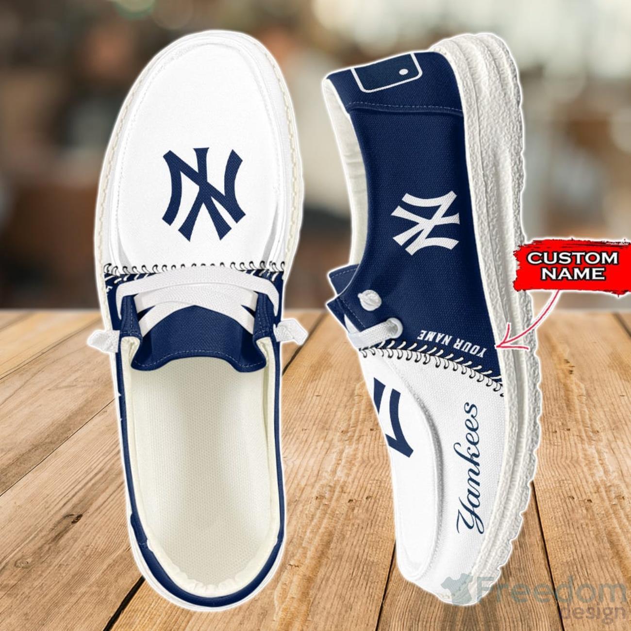 New York Yankees Loafer Shoes Custom Name For Men Women image New York Yankees Loafer Shoes Custom Name For Men Women Product Photo 1