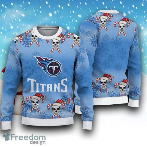 NFL Tennessee Titans Christmas Skull Sport Christmas Ugly Sweater 3D Product Photo 1