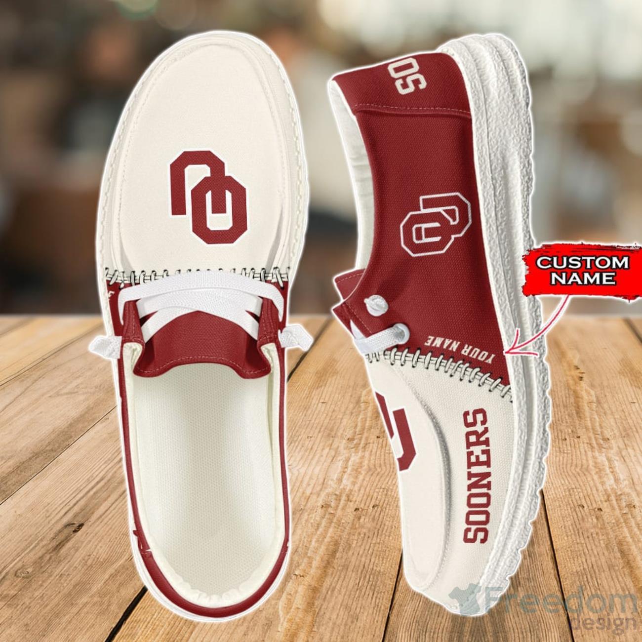 Oklahoma Sooners Loafer Shoes Custom Name For Men Women Product Photo 1