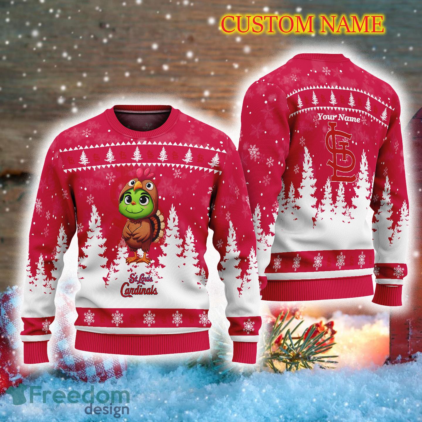 St. Louis Cardinals Baby Groot And Grinch Best Friends 3D Ugly Christmas  Sweater - Banantees