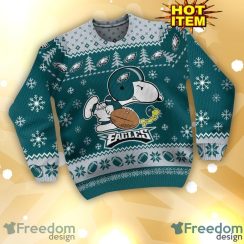 Philadelphia Eagles Logos American Football Snoopy Dog Ugly Christmas Sweater Funny Christmas Gift For Sport Fans Product Photo 2