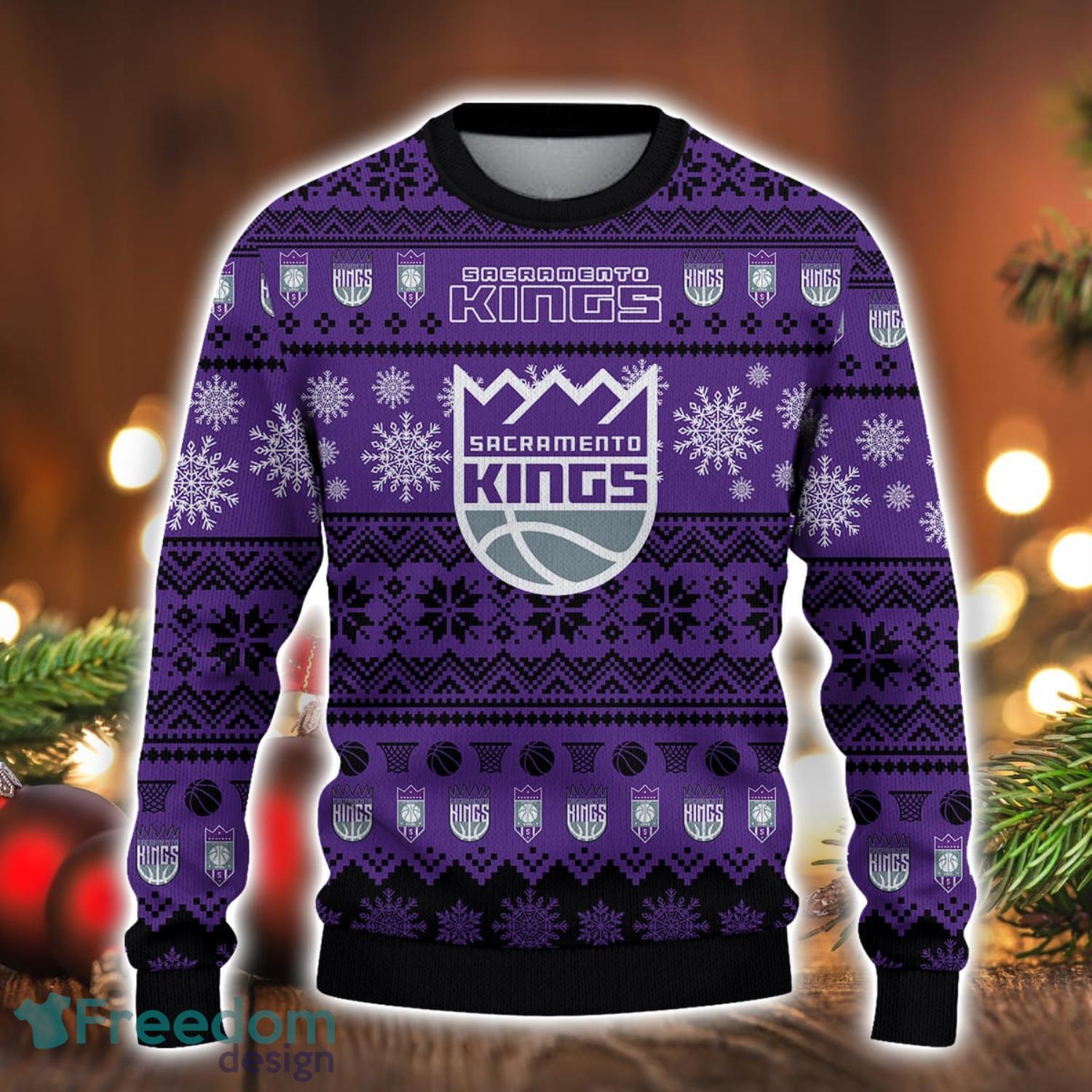 Sacramento Kings National Basketball 3D Ugly Christmas Sweater Men And Women Gift image Sacramento Kings National Basketball 3D Ugly Christmas Sweater Men And Women Gift Product Photo 2