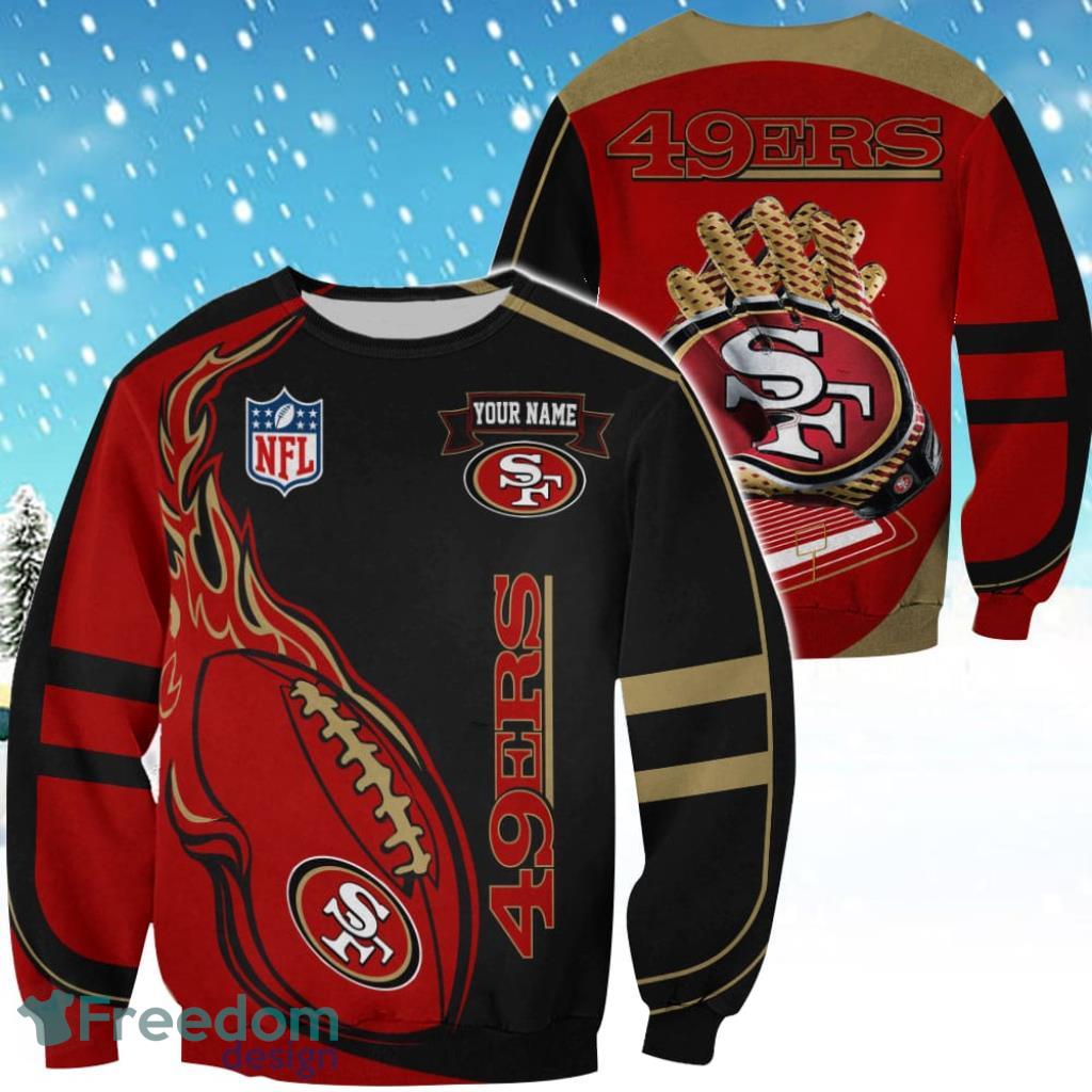 San Francisco 49ers Custom Name Christmas Ugly Sweater Sweatshirt Sport For Fans image San Francisco 49ers Custom Name Christmas Ugly Sweater Sweatshirt Sport For Fans Product Photo 1