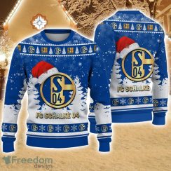 Schalke 04 Logo Wearing Santa Hat Ugly Christmas Sweater Christmas Gift 3D Sweater Product Photo 1