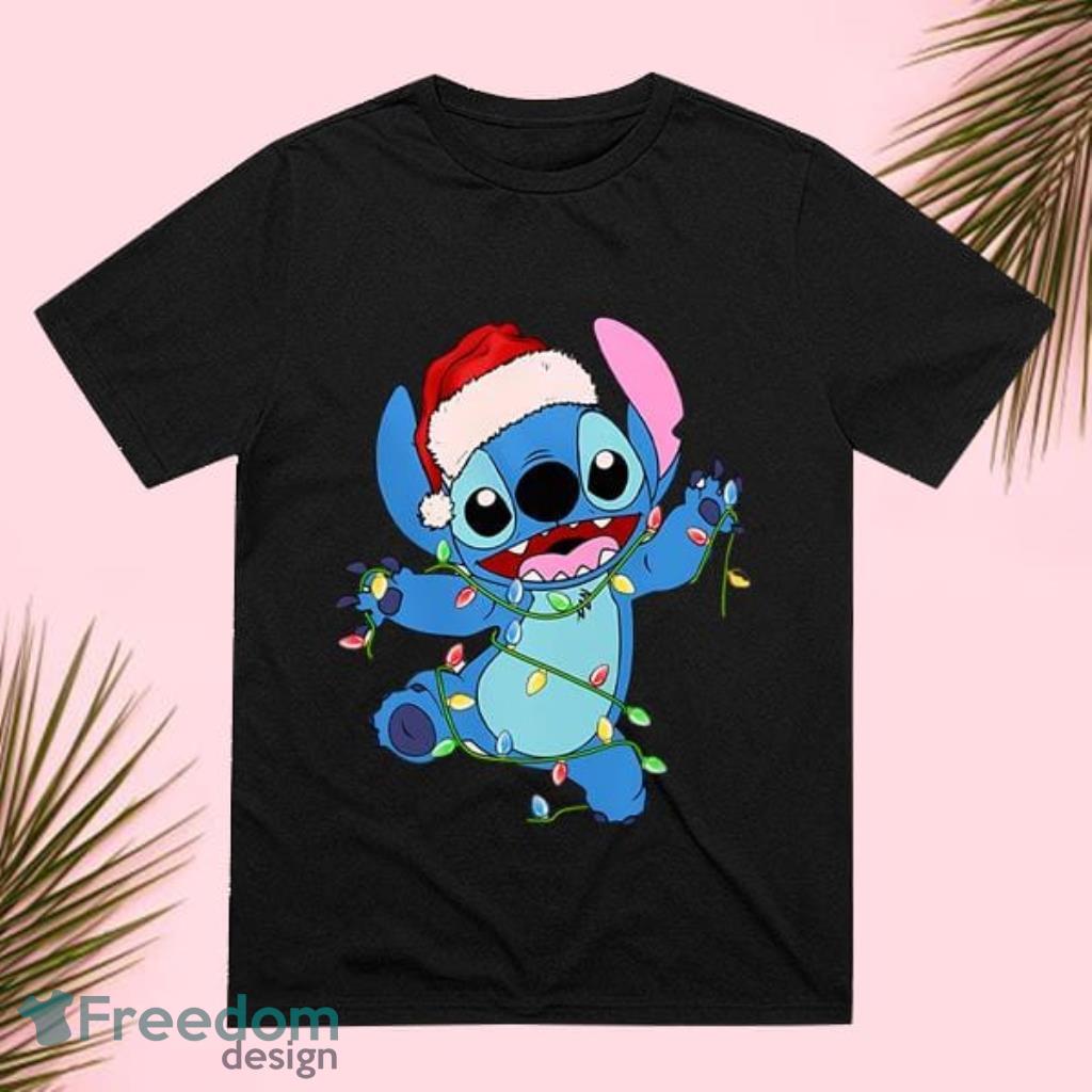 FREE shipping Stitch candy light Christmas shirt, Unisex tee