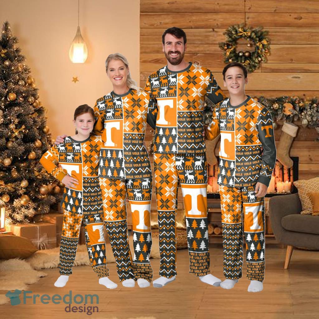 Tennessee Volunteers Ncaa Busy Block Family Holiday Pajamas Fun Christmas Gifts For The Family image Tennessee Volunteers Ncaa Busy Block Family Holiday Pajamas Fun Christmas Gifts For The Family Product Photo 1