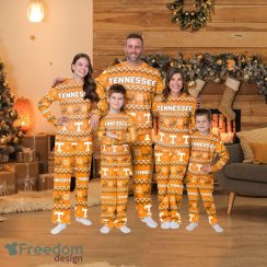 Tennessee Volunteers Ncaa Ugly Pattern Family Holiday Pajamas Fun Christmas Gifts For The Family