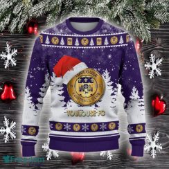 Toulouse Football Club Ugly Christmas Sweater Santa Hat Logo Trending Christmas Gift For Fans - Toulouse Football Club Ugly Christmas Sweater_2