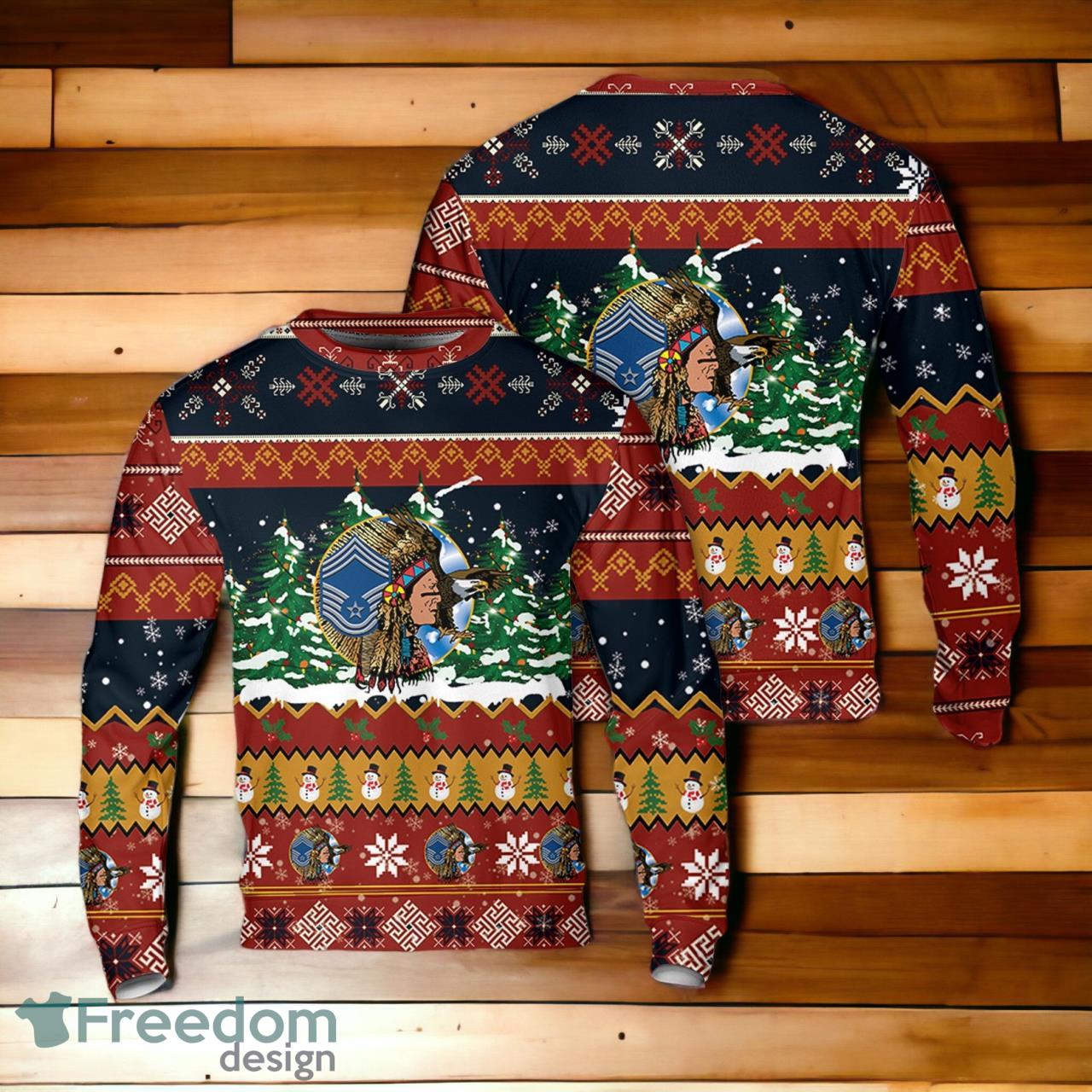 Usaf Chief Head Chief Master Sergeant Of The Air Force Christmas Sweater image Usaf Chief Head - Chief Master Sergeant Of The Air Force Christmas Sweater Product Photo 1
