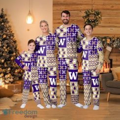 Washington Huskies Ncaa Busy Block Family Holiday Pajamas Fun Christmas Gifts For The Family