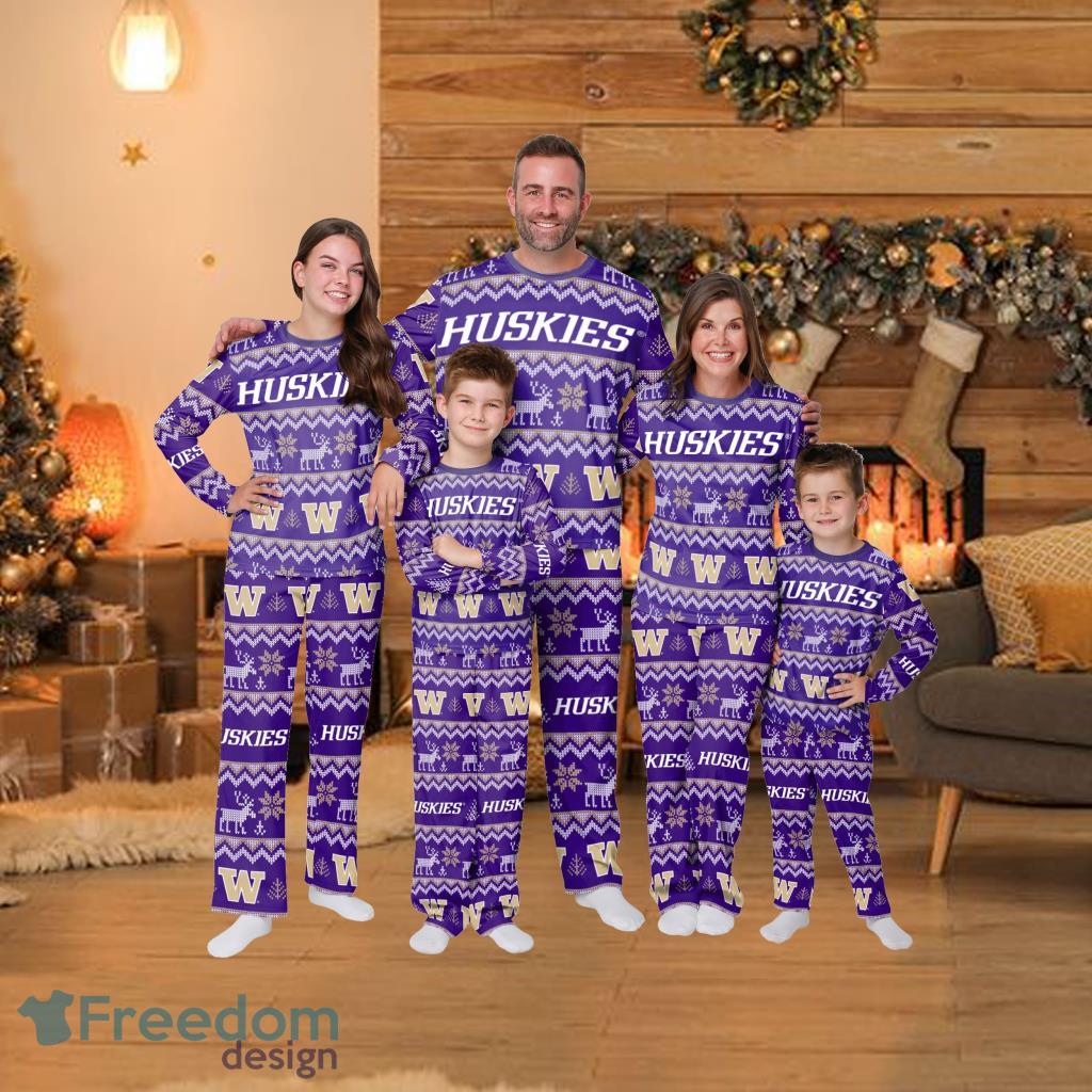 Washington Huskies Ncaa Ugly Pattern Family Holiday Pajamas Fun Christmas Gifts For The Family image Washington Huskies Ncaa Ugly Pattern Family Holiday Pajamas Fun Christmas Gifts For The Family Product Photo 1