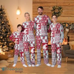 Washington State Cougars Ncaa Busy Block Family Holiday Pajamas Fun Christmas Gifts For The Family