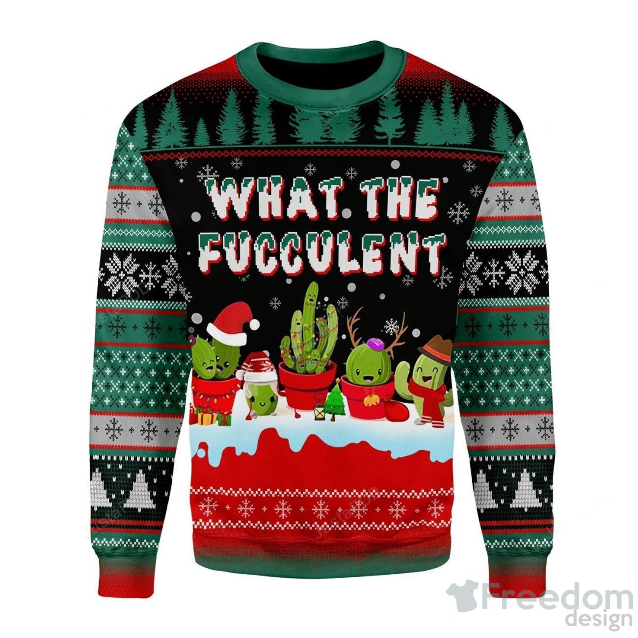 What The Fucculent Cactus Christmas Ugly Sweater Special Gift For Men Women Product Photo 1