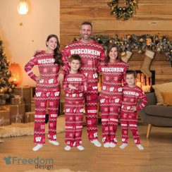 Wisconsin Badgers Ncaa Ugly Pattern Family Holiday Pajamas Fun Christmas Gifts For The Family