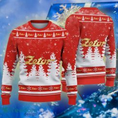 Zetor Racing Golden Logo Car Truck Motor Santa Hat Christmas Tree Ugly Sweater AOP
