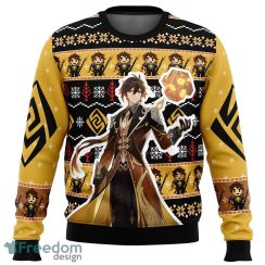 Zhongli Genshin Impact Sweater Xmas Funny All Over Print Gift For Fans Ugly Christmas