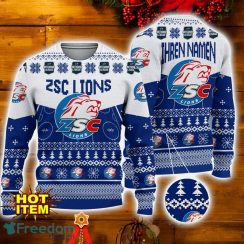 ZSC Lions 3D Ugly Christmas Sweater Christmas Holiday Gift Custom Name For Sport Team