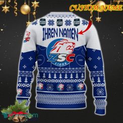 ZSC Lions Snowflakes Tree Custom Name Ugly Christmas Sweater New For Fans Gift Holidays Christmas - ZSC Lions 3D Sweater Christmas Photo 3