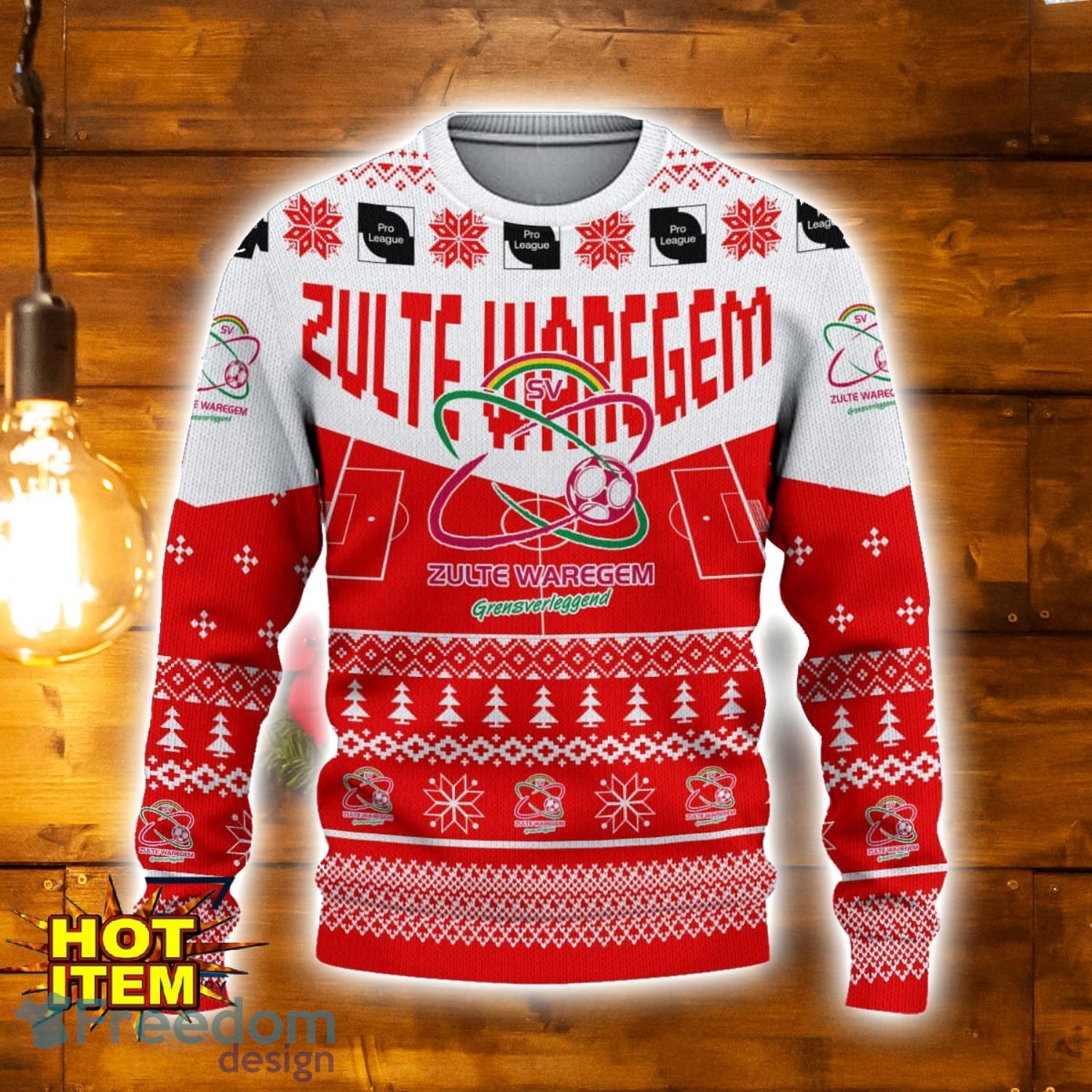 Zulte Waregem 3D Ugly Christmas Sweater Christmas Holiday Gift Custom Name For Sport Team image Zulte Waregem 3D Ugly Christmas Sweater Christmas Holiday Gift Custom Name For Sport Team Product Photo 2
