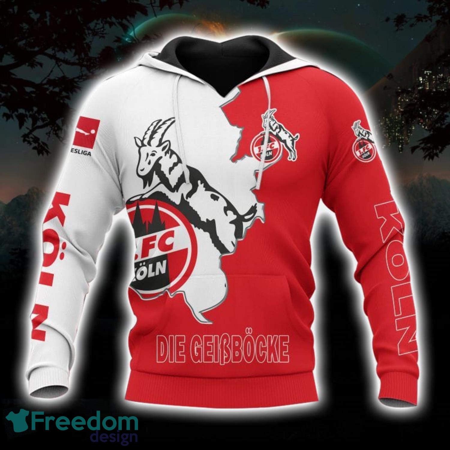 1. FC Koln Printing Hoodie 3D All Over Printed Gift For Men And Women Red White image 1. FC Koln Printing Hoodie 3D All Over Printed Gift For Men And Women Red White Product Photo 1