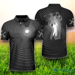 3D Effect Golf Ball And Sticks Polo Shirt