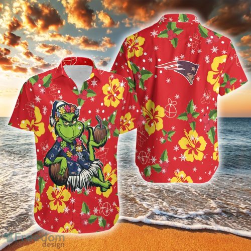 Aloha Grinch Relax Christmas NFL New England Patriots Hawaiian Shirt AOP Gift For Fans - Aloha Grinch Relax Christmas NFL New England Patriots Hawaiian Shirt AOP Gift For Fans