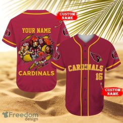 Arizona Cardinals Baseball Jersey Shirt NFL Fan Gifts Custom Name and Number