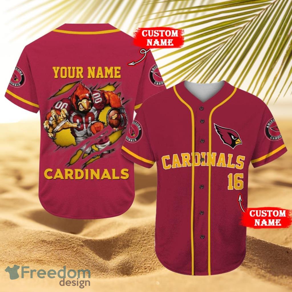 Arizona Cardinals Baseball Jersey Shirt NFL Fan Gifts Custom Name and Number image Arizona Cardinals Baseball Jersey Shirt NFL Fan Gifts Custom Name and Number Product Photo 1