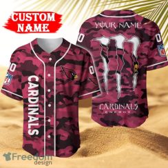Arizona Cardinals Team NFL Camo Baseball Jersey Shirt Gift For Fans Personalized