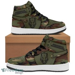 Arkansas Razorback Football Camo Air Jordan Hightop Shoes