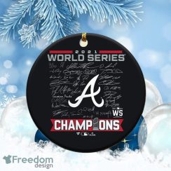 Atlanta Braves 2021 World Series Champions Signatures Christmas Ornament