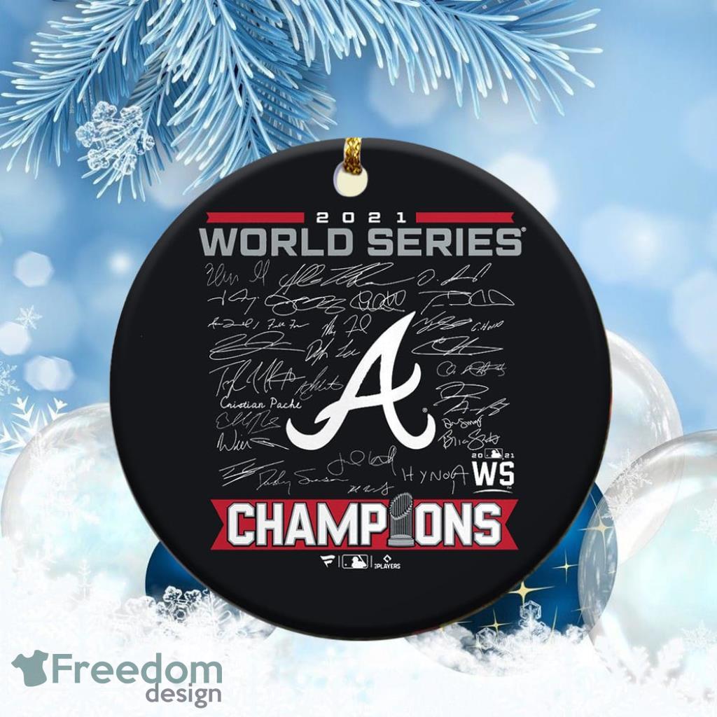 Atlanta Braves 2021 World Series Champions Signatures Christmas Ornament image Atlanta Braves 2021 World Series Champions Signatures Christmas Ornament Product Photo 1