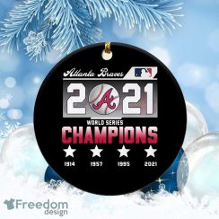 Atlanta Braves 4X World Series Champions 1914 Wood Christmas Ornament