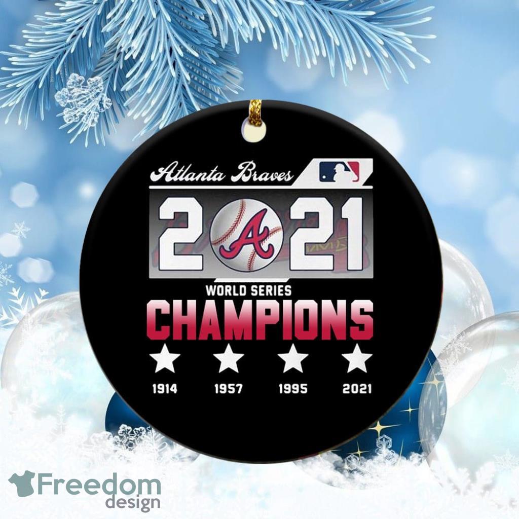 Atlanta Braves 4X World Series Champions 1914 Wood Christmas Ornament image Atlanta Braves 4X World Series Champions 1914 Wood Christmas Ornament Product Photo 1