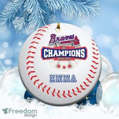 Atlanta Braves Ornament Baseball World Series Custom Name
